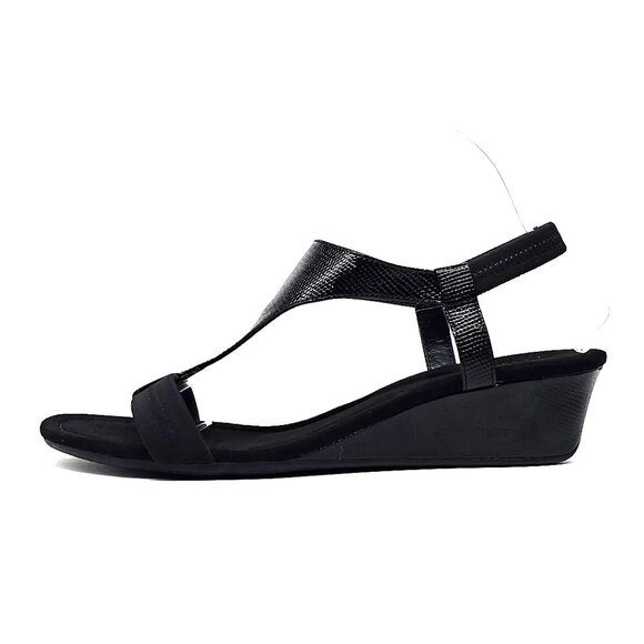 Alfani Vacanzaa Step 'N Flex Wedge Black Sandals Women's Size 10M - Picture 7 of 12